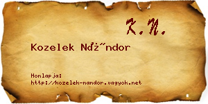 Kozelek Nándor névjegykártya