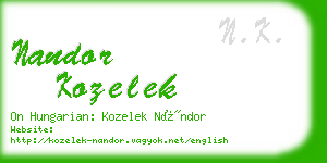 nandor kozelek business card